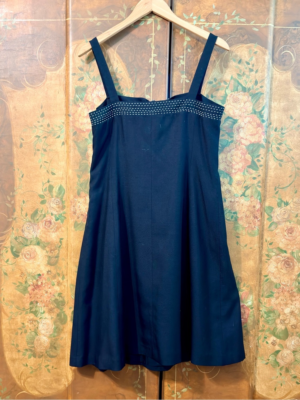Coldwater Creek Black Silk Sleeveless Midi Dress with Dot-Trim Bow - Picture 2 of 3